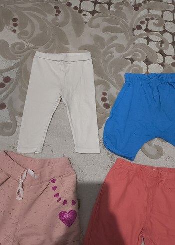 Kız Çocuk Çok Renkli Rahat Şort ve Tayt Seti - Görsel 4