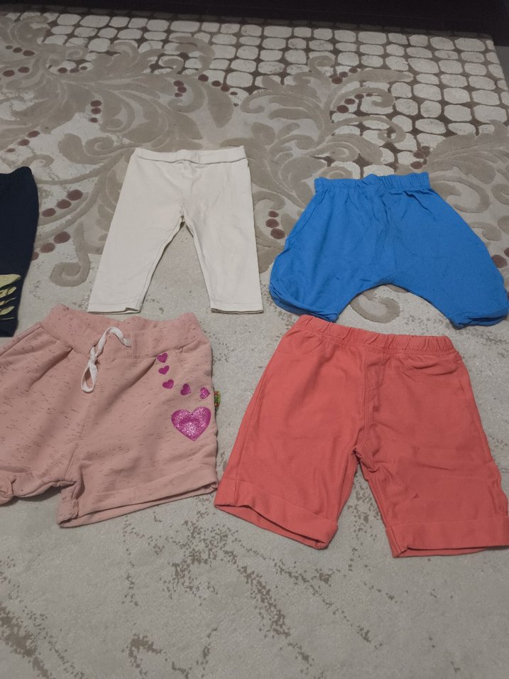 Kız Çocuk Çok Renkli Rahat Şort ve Tayt Seti - Görsel 3