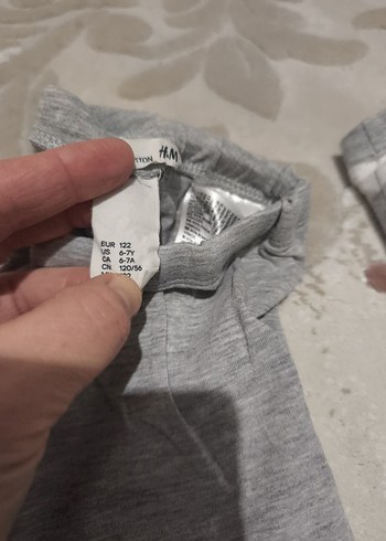 Kız Çocuk Gri Pamuklu Tayt Seti - Görsel 4