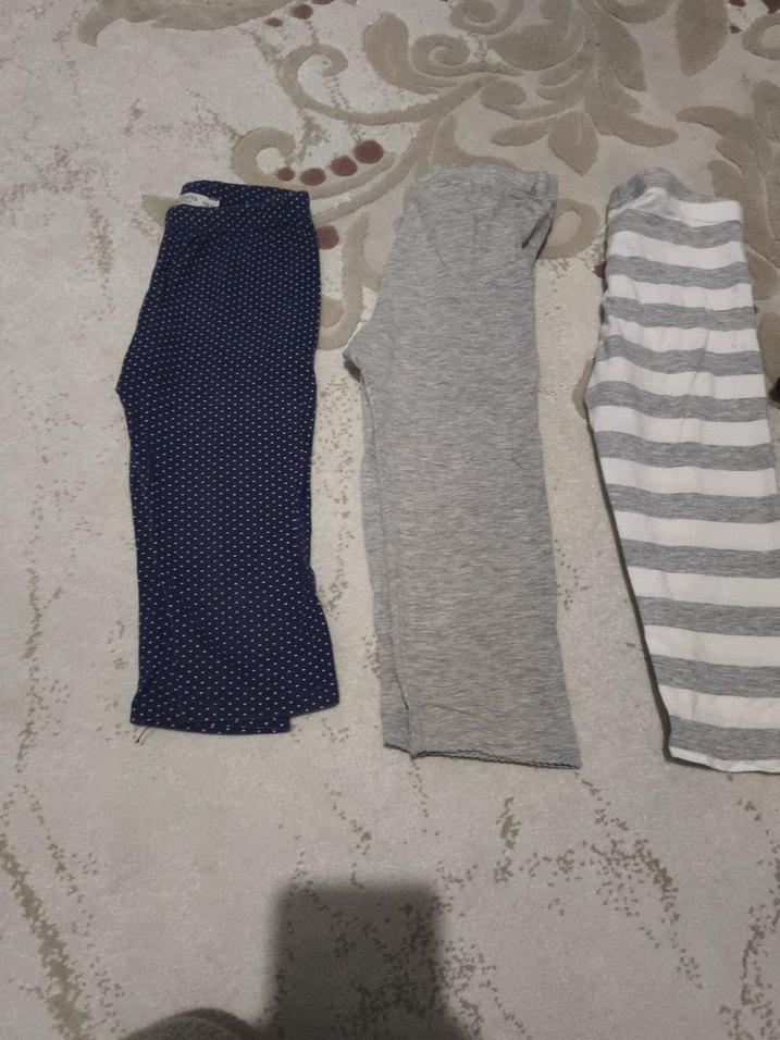 Kız Çocuk Gri Pamuklu Tayt Seti - Görsel 2