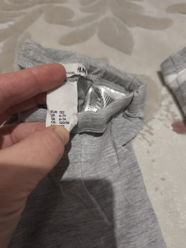 Kız Çocuk Gri Pamuklu Tayt Seti - Görsel 4