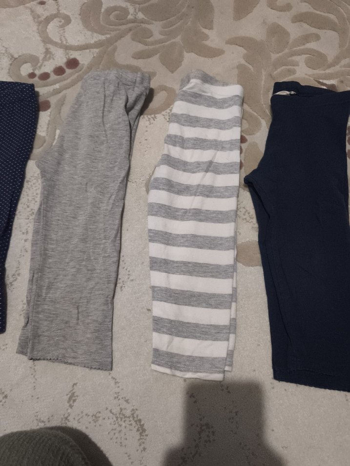 Kız Çocuk Gri Pamuklu Tayt Seti - Görsel 3