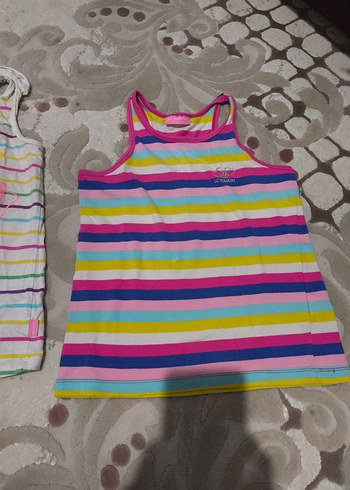 Renkli Çizgili Kız Çocuk tişört - Görsel 3