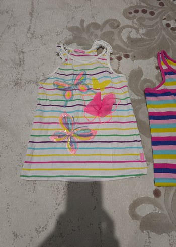Renkli Çizgili Kız Çocuk tişört - Görsel 2