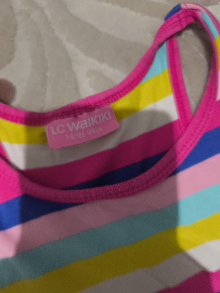 Renkli Çizgili Kız Çocuk tişört - Görsel 5