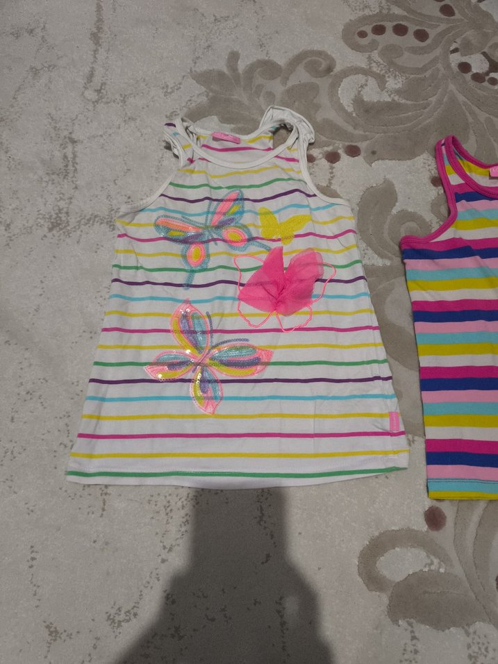 Renkli Çizgili Kız Çocuk tişört - Görsel 2