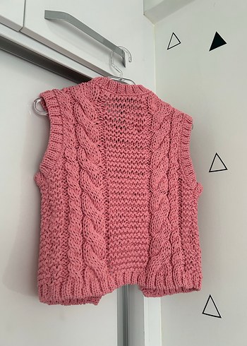 Pembe Örgü Süveter s beden - Görsel 3