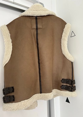 Kürklü Süet Kadın Yelek - Görsel 3