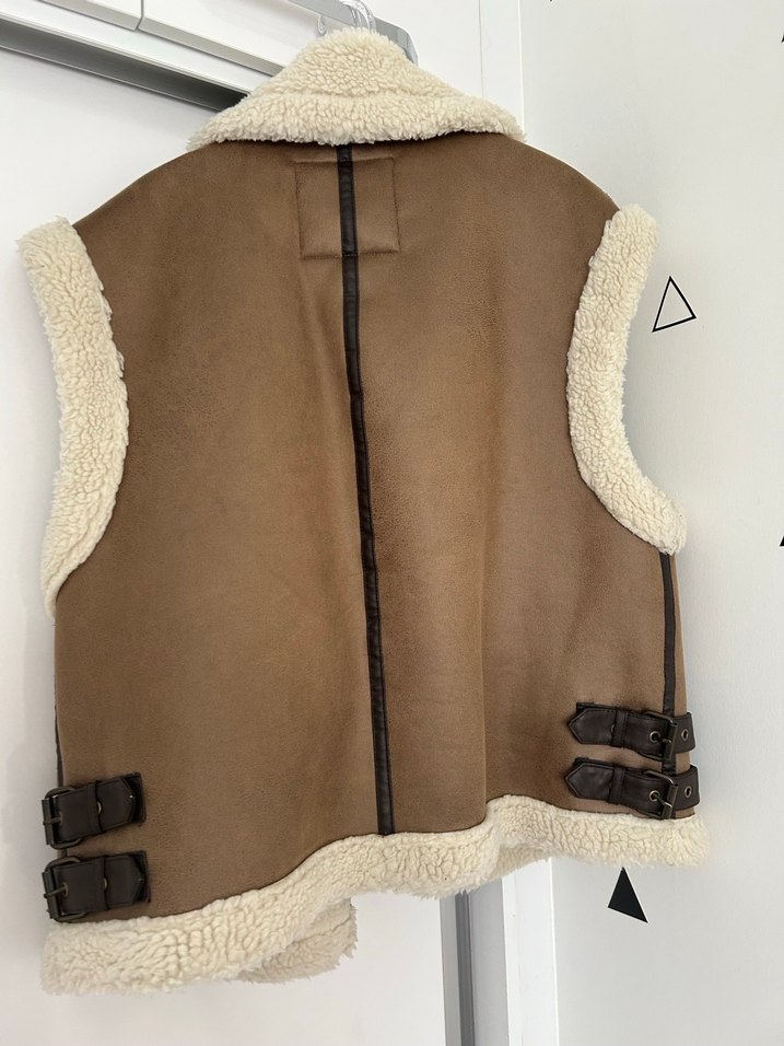 Kürklü Süet Kadın Yelek - Görsel 3