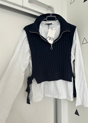 Fermuarlı, Yakalı, Salaş Kadın Süveter - Görsel 2