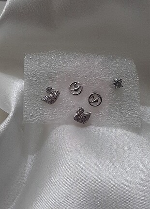 5 li Silver Küpe Seti Kuğu 