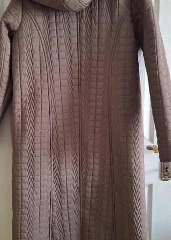 Uzun Düğmeli Kadın Mont kaban - Görsel 4