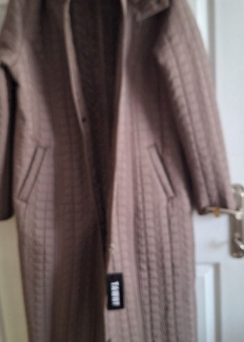 Uzun Düğmeli Kadın Mont kaban - Görsel 6