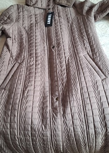 Uzun Düğmeli Kadın Mont kaban - Görsel 10