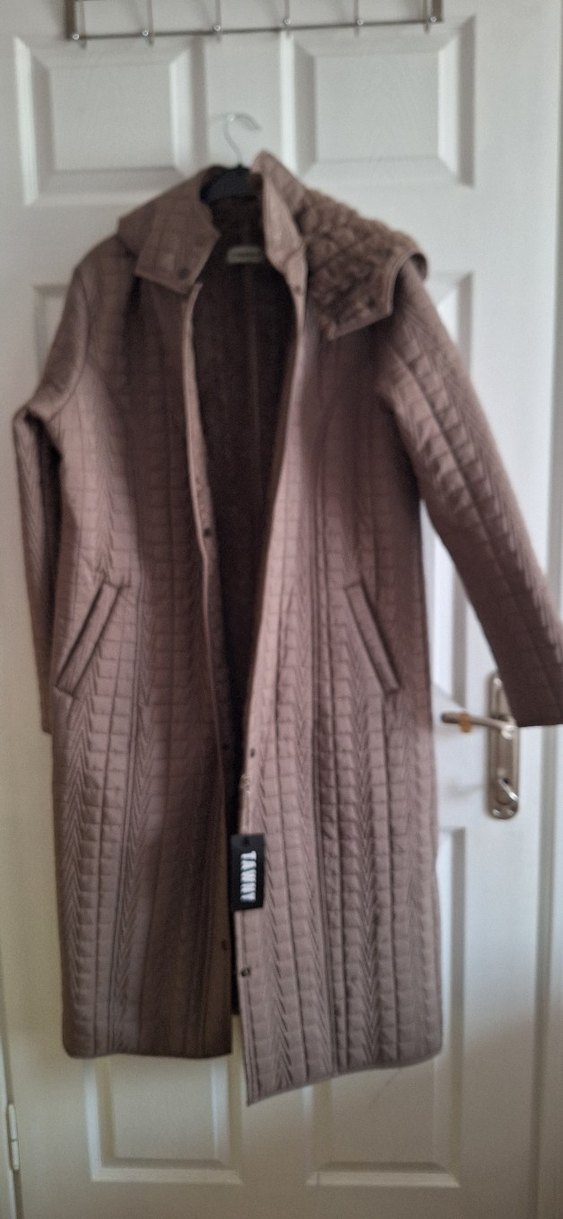 Uzun Düğmeli Kadın Mont kaban - Görsel 2