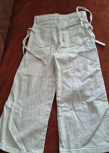 kız çocuk Beyaz Keten pantolon - Görsel 3