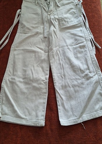 kız çocuk Beyaz Keten pantolon - Görsel 2