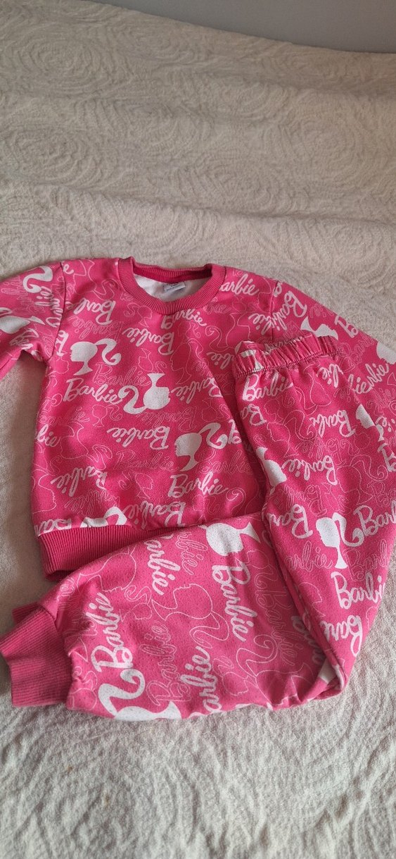 Barbie Baskılı Pembe Kız Eşofman Takımı - Görsel 2
