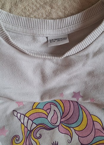 Kız Çocuk Gri Unicorn Baskılı Sweatshirt - Görsel 5