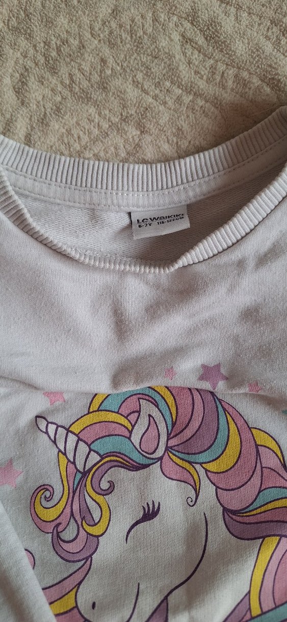 Kız Çocuk Gri Unicorn Baskılı Sweatshirt - Görsel 5