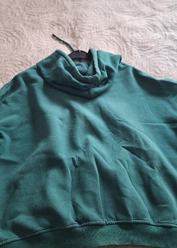 Kadın Yeşil Fermuarlı Sweatshirt hırka - Görsel 3