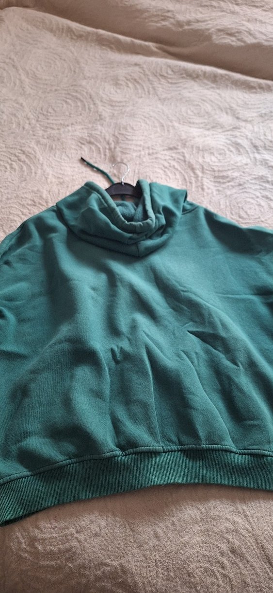 Kadın Yeşil Fermuarlı Sweatshirt hırka - Görsel 3