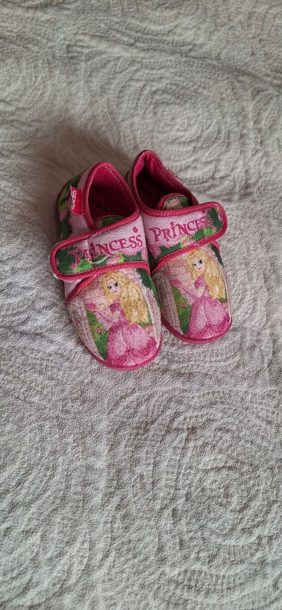 Kız Çocukları Pembe Prenses Baskılı Sıcak Terlik, panduf - Görsel 2