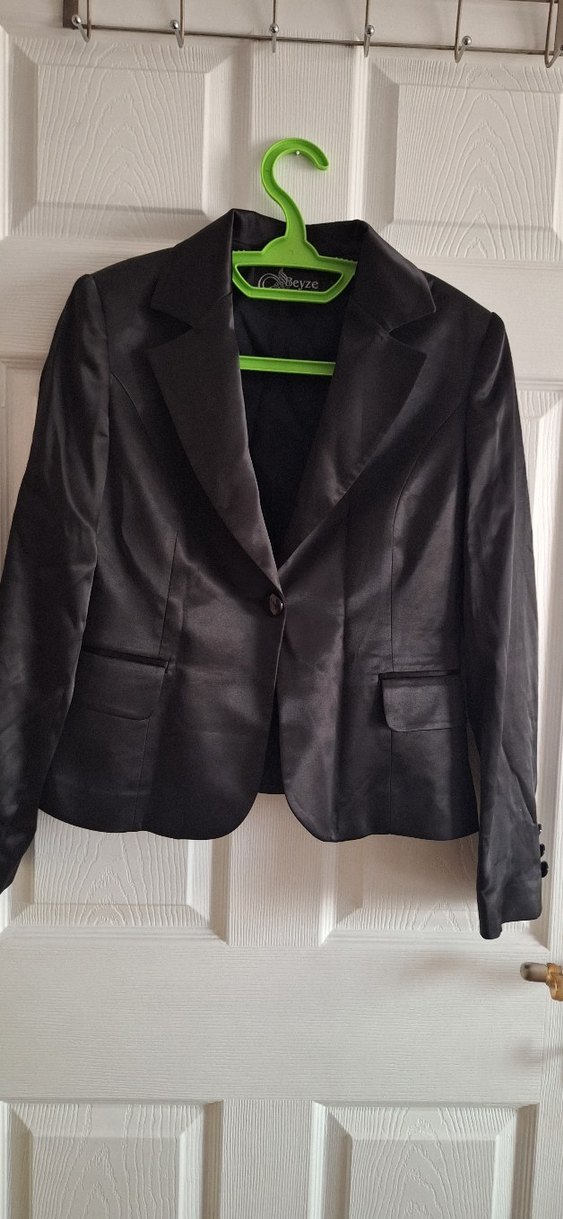 Siyah Kadın Midi Blazer Ceket - Görsel 2