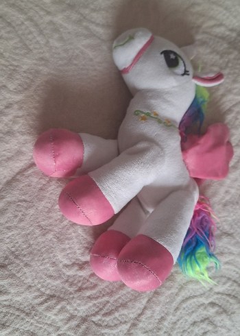 Pastel Renkli Çok Renkli Peluş Oyuncak At unicorn. - Görsel 2