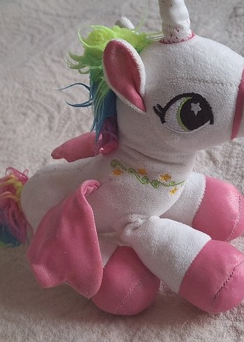 Pastel Renkli Çok Renkli Peluş Oyuncak At unicorn. - Görsel 4