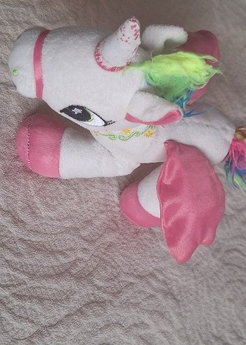 Pastel Renkli Çok Renkli Peluş Oyuncak At unicorn. - Görsel 5