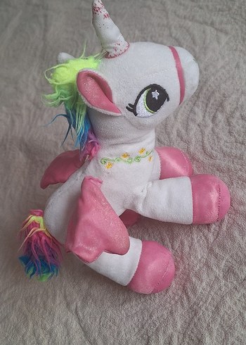 Pastel Renkli Çok Renkli Peluş Oyuncak At unicorn. - Görsel 3