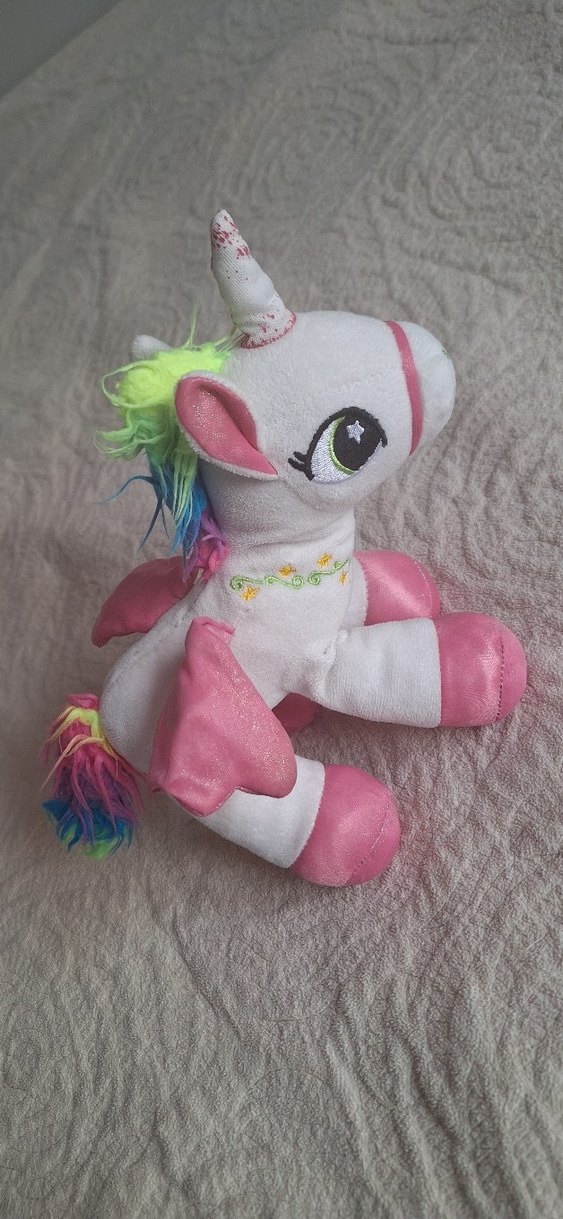 Pastel Renkli Çok Renkli Peluş Oyuncak At unicorn. - Görsel 3