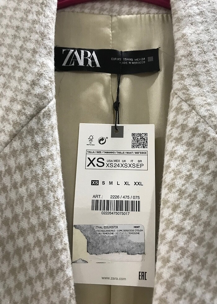 Zara kaban etiketli - Görsel 4