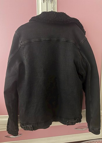 Siyah Kürklü Kot Ceket - Görsel 3