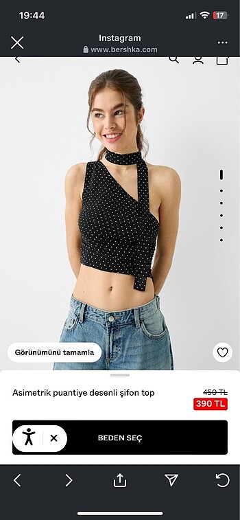 asimetrik puantiye top şifon