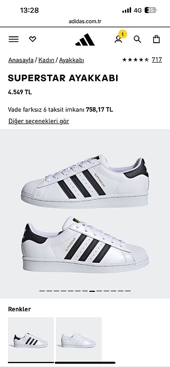 adidas süperstar ayakkabı