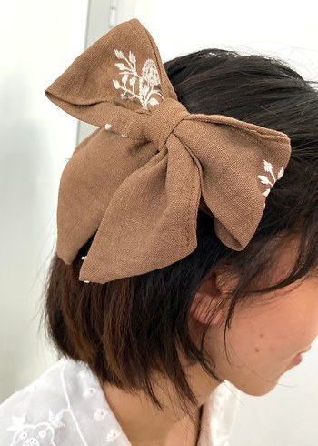 Keten Kumaş Vintage Fiyonk Saç Aksesuarı