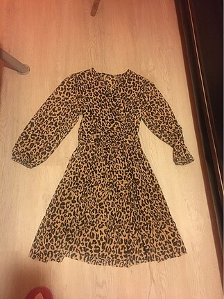 leopar kısa elbise