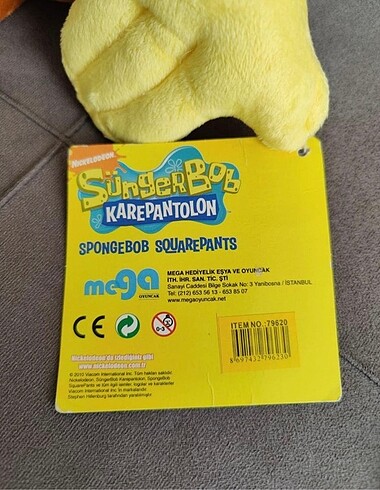 Nickelodeon Sponge bob (sünger bob) sıfır 70 cm etiketli