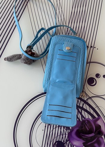 Benetton mavi kadın cüzdanı (telefon çantası