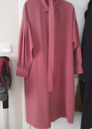 Pembe Uzun Kollu Drapeli Kadın Tunik