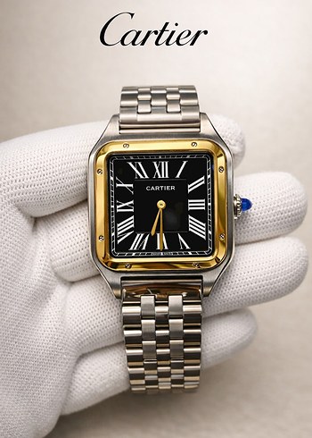 Cartier İki Renkli Kare Kol Saati