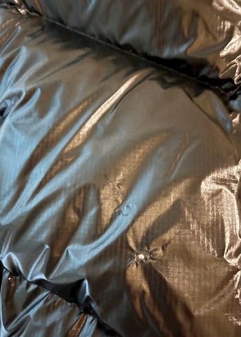 Siyah Deri Puma Kaz Tüyü Kadın Kış Montu - Görsel 3