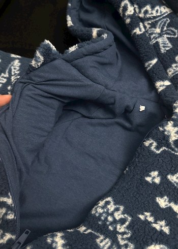 Erkek Çocuk Lacivert Kapüşonlu Dinozor Desenli Mont - Görsel 7