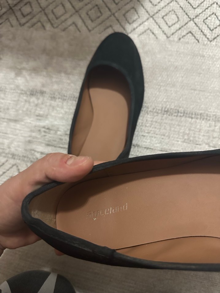 Siyah Kadın Süet Topuklu Babet - Görsel 4