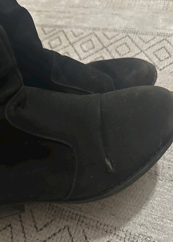 Siyah Süet Dizaltı Bot - Görsel 4