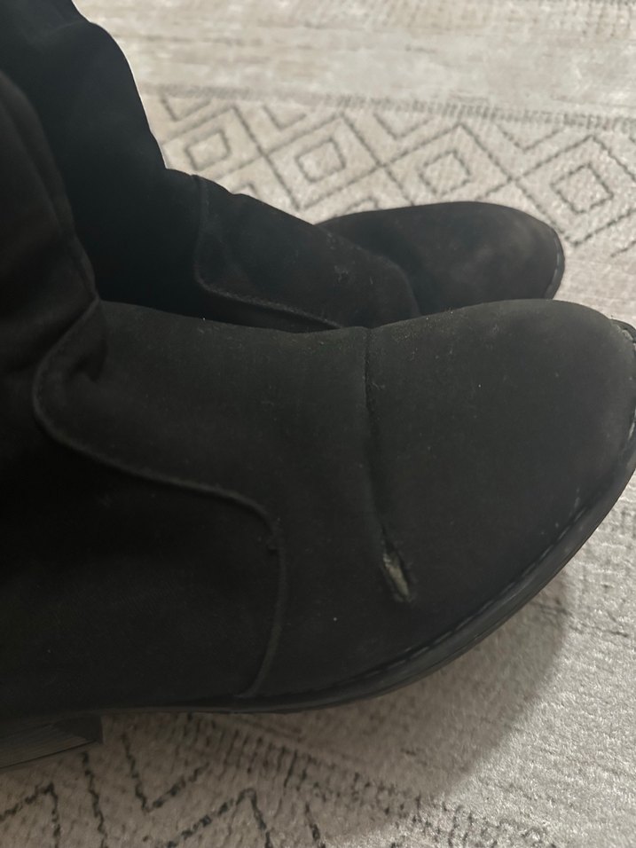 Siyah Süet Dizaltı Bot - Görsel 4