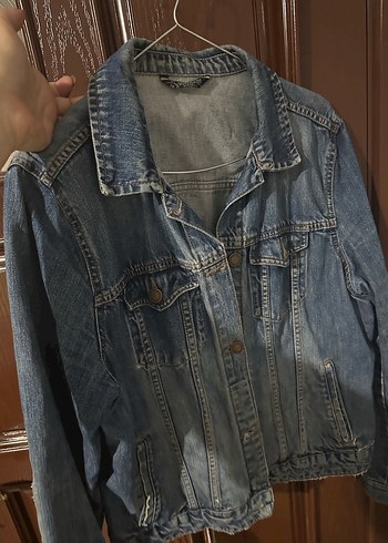 Gri Düğmeli Kadın Denim Ceket - Görsel 2