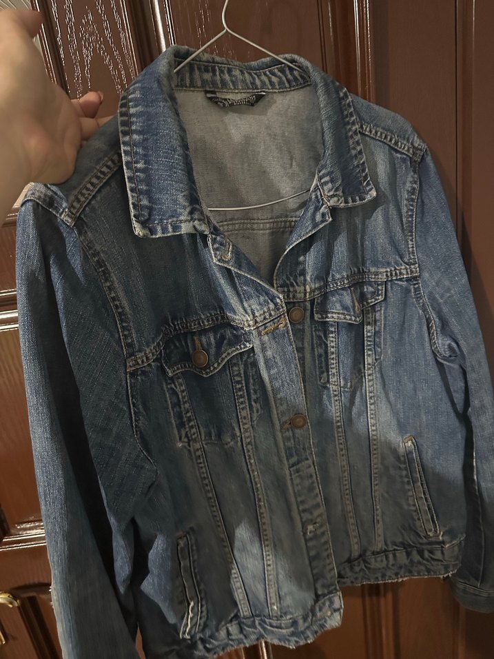 Gri Düğmeli Kadın Denim Ceket - Görsel 2